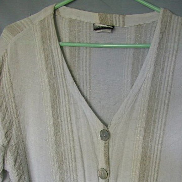 Rayon & flax robin's egg blue shirt top - Picture 4 of 6